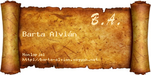 Barta Alvián névjegykártya
