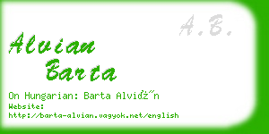 alvian barta business card